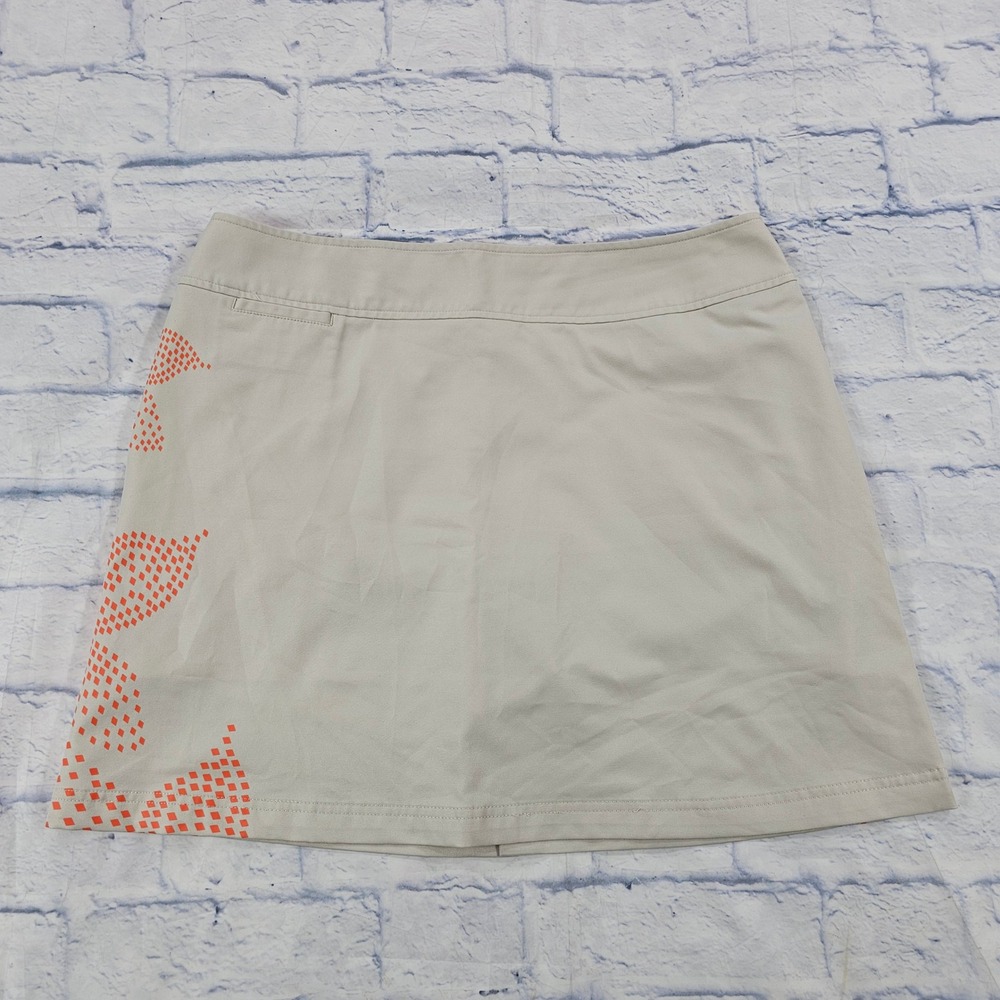 Adidas ClimaCool Skort Womens 12 Tan Orange Geometric Golf Tennis Active Skirt